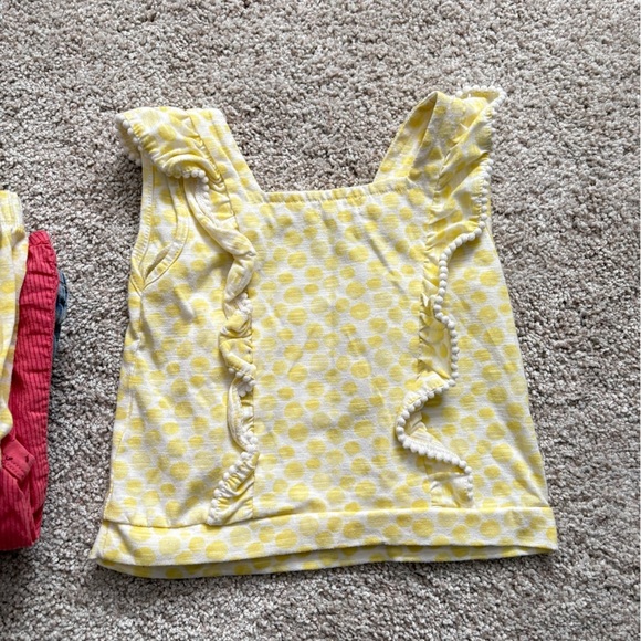 Kids Pink and Yellow Tops Set bundle 4T summer clothes jean skort tahari set - Picture 9 of 9